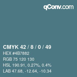 Color code: CMYK 42 / 8 / 0 / 49 | qconv.com