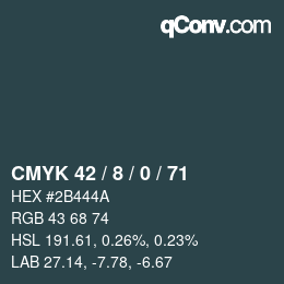 Color code: CMYK 42 / 8 / 0 / 71 | qconv.com