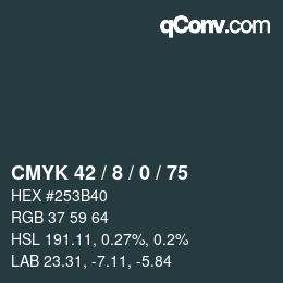 Color code: CMYK 42 / 8 / 0 / 75 | qconv.com