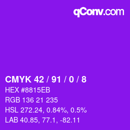 Color code: CMYK 42 / 91 / 0 / 8 | qconv.com