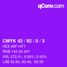 カラーコード: CMYK 42 / 92 / 0 / 3 | qconv.com