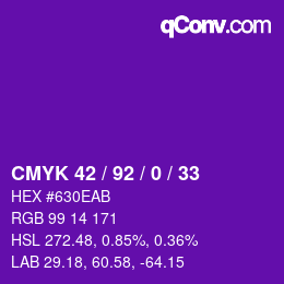 カラーコード: CMYK 42 / 92 / 0 / 33 | qconv.com
