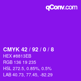 Color code: CMYK 42 / 92 / 0 / 8 | qconv.com