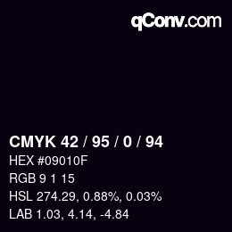 カラーコード: CMYK 42 / 95 / 0 / 94 | qconv.com