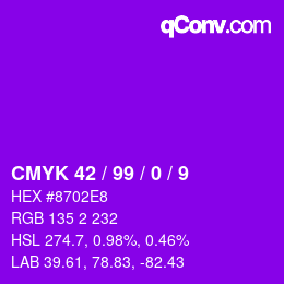 Color code: CMYK 42 / 99 / 0 / 9 | qconv.com