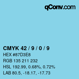 Color code: CMYK 42 / 9 / 0 / 9 | qconv.com