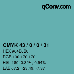 Color code: CMYK 43 / 0 / 0 / 31 | qconv.com