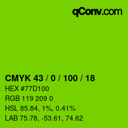 Color code: CMYK 43 / 0 / 100 / 18 | qconv.com