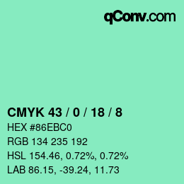 Color code: CMYK 43 / 0 / 18 / 8 | qconv.com