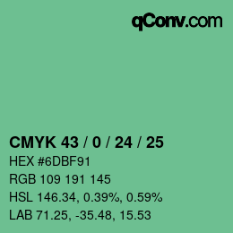 Color code: CMYK 43 / 0 / 24 / 25 | qconv.com