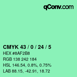 Color code: CMYK 43 / 0 / 24 / 5 | qconv.com