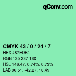 Color code: CMYK 43 / 0 / 24 / 7 | qconv.com