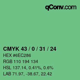 Código de color: CMYK 43 / 0 / 31 / 24 | qconv.com