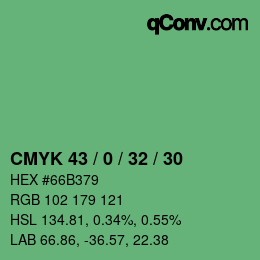 Código de color: CMYK 43 / 0 / 32 / 30 | qconv.com