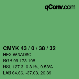 Farbcode: CMYK 43 / 0 / 38 / 32 | qconv.com