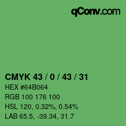 カラーコード: CMYK 43 / 0 / 43 / 31 | qconv.com