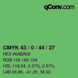 Color code: CMYK 43 / 0 / 44 / 27 | qconv.com