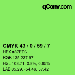 Código de color: CMYK 43 / 0 / 59 / 7 | qconv.com
