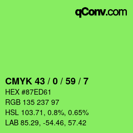 Código de color: CMYK 43 / 0 / 59 / 7 | qconv.com