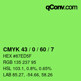 Color code: CMYK 43 / 0 / 60 / 7 | qconv.com