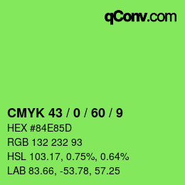 カラーコード: CMYK 43 / 0 / 60 / 9 | qconv.com