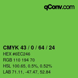 Código de color: CMYK 43 / 0 / 64 / 24 | qconv.com