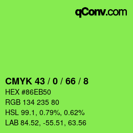 Color code: CMYK 43 / 0 / 66 / 8 | qconv.com
