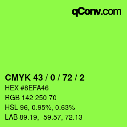 Color code: CMYK 43 / 0 / 72 / 2 | qconv.com