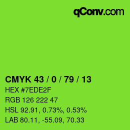 Color code: CMYK 43 / 0 / 79 / 13 | qconv.com