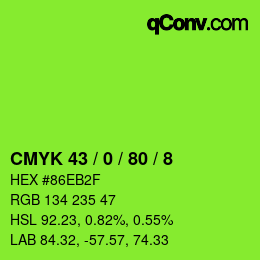 Color code: CMYK 43 / 0 / 80 / 8 | qconv.com