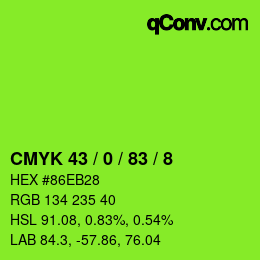 Color code: CMYK 43 / 0 / 83 / 8 | qconv.com