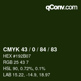 Color code: CMYK 43 / 0 / 84 / 83 | qconv.com