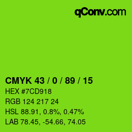 Color code: CMYK 43 / 0 / 89 / 15 | qconv.com