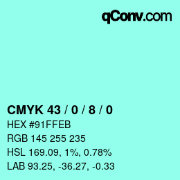 Color code: CMYK 43 / 0 / 8 / 0 | qconv.com