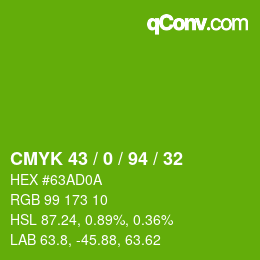 Color code: CMYK 43 / 0 / 94 / 32 | qconv.com