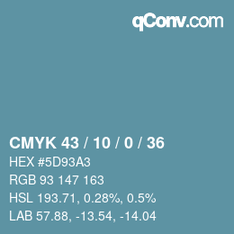 カラーコード: CMYK 43 / 10 / 0 / 36 | qconv.com