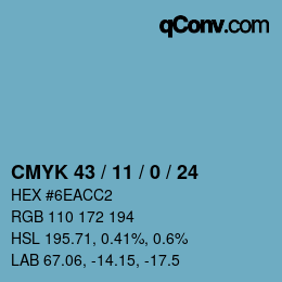 Color code: CMYK 43 / 11 / 0 / 24 | qconv.com