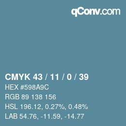 Código de color: CMYK 43 / 11 / 0 / 39 | qconv.com