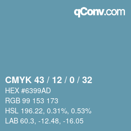 Color code: CMYK 43 / 12 / 0 / 32 | qconv.com