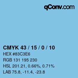 Código de color: CMYK 43 / 15 / 0 / 10 | qconv.com