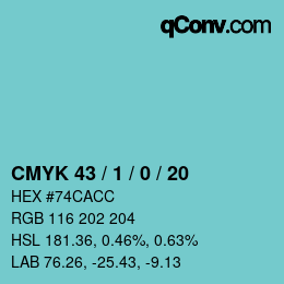 Color code: CMYK 43 / 1 / 0 / 20 | qconv.com