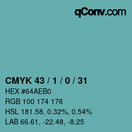 Color code: CMYK 43 / 1 / 0 / 31 | qconv.com