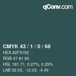 Color code: CMYK 43 / 1 / 0 / 68 | qconv.com