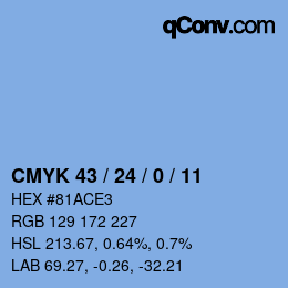 カラーコード: CMYK 43 / 24 / 0 / 11 | qconv.com