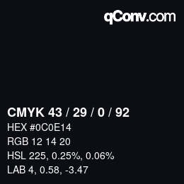 Código de color: CMYK 43 / 29 / 0 / 92 | qconv.com