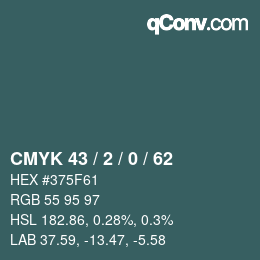 カラーコード: CMYK 43 / 2 / 0 / 62 | qconv.com