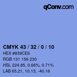 Color code: CMYK 43 / 32 / 0 / 10 | qconv.com