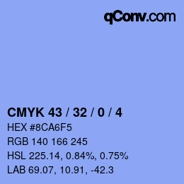 Color code: CMYK 43 / 32 / 0 / 4 | qconv.com