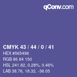 Color code: CMYK 43 / 44 / 0 / 41 | qconv.com