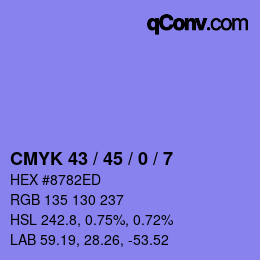 Color code: CMYK 43 / 45 / 0 / 7 | qconv.com